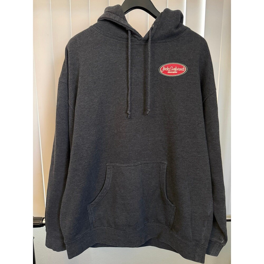 Men’s Jacks Surfboards California Gray Woody Surf Wagon Hoodie Size XL